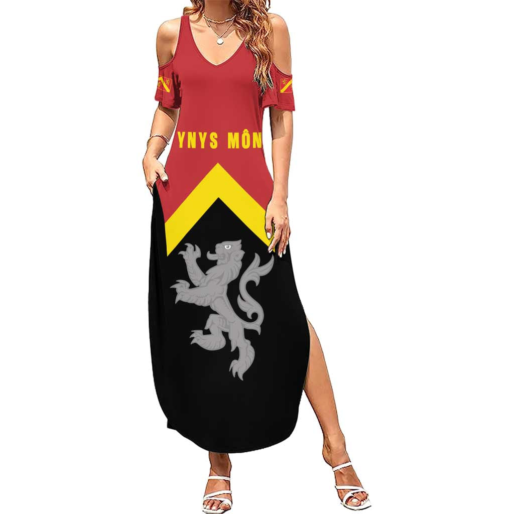 Personalised Anglesey Wales Family Matching Summer Maxi Dress and Hawaiian Shirt Ynys Mon Welsh Lion Flag Design - Wonder Print Shop