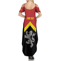 Personalised Anglesey Wales Family Matching Summer Maxi Dress and Hawaiian Shirt Ynys Mon Welsh Lion Flag Design - Wonder Print Shop