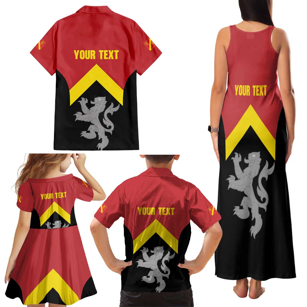 Personalised Anglesey Wales Family Matching Tank Maxi Dress and Hawaiian Shirt Ynys Mon Welsh Lion Flag Design - Wonder Print Shop