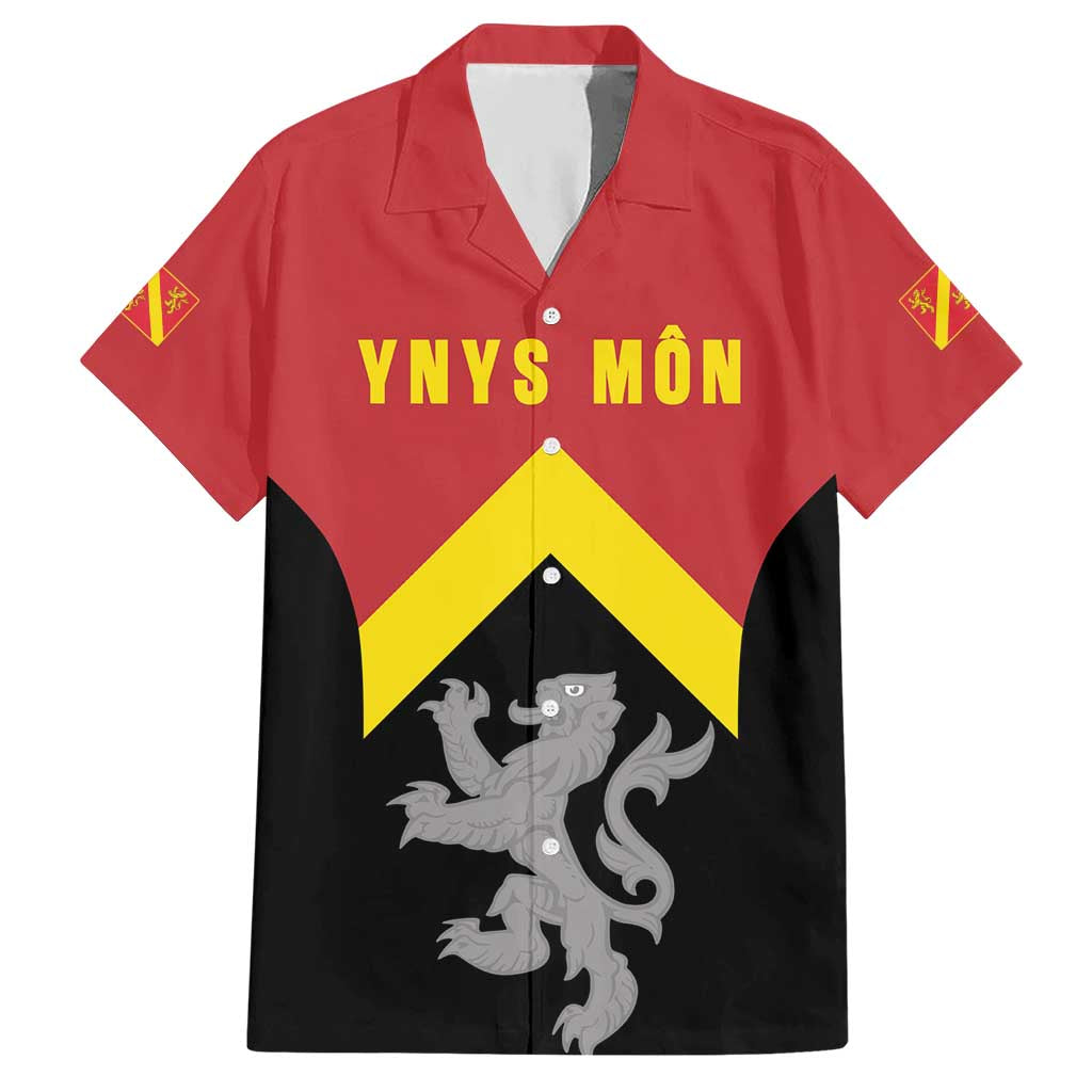 Personalised Anglesey Wales Hawaiian Shirt Ynys Mon Welsh Lion Flag Design - Wonder Print Shop