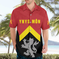 Personalised Anglesey Wales Hawaiian Shirt Ynys Mon Welsh Lion Flag Design - Wonder Print Shop