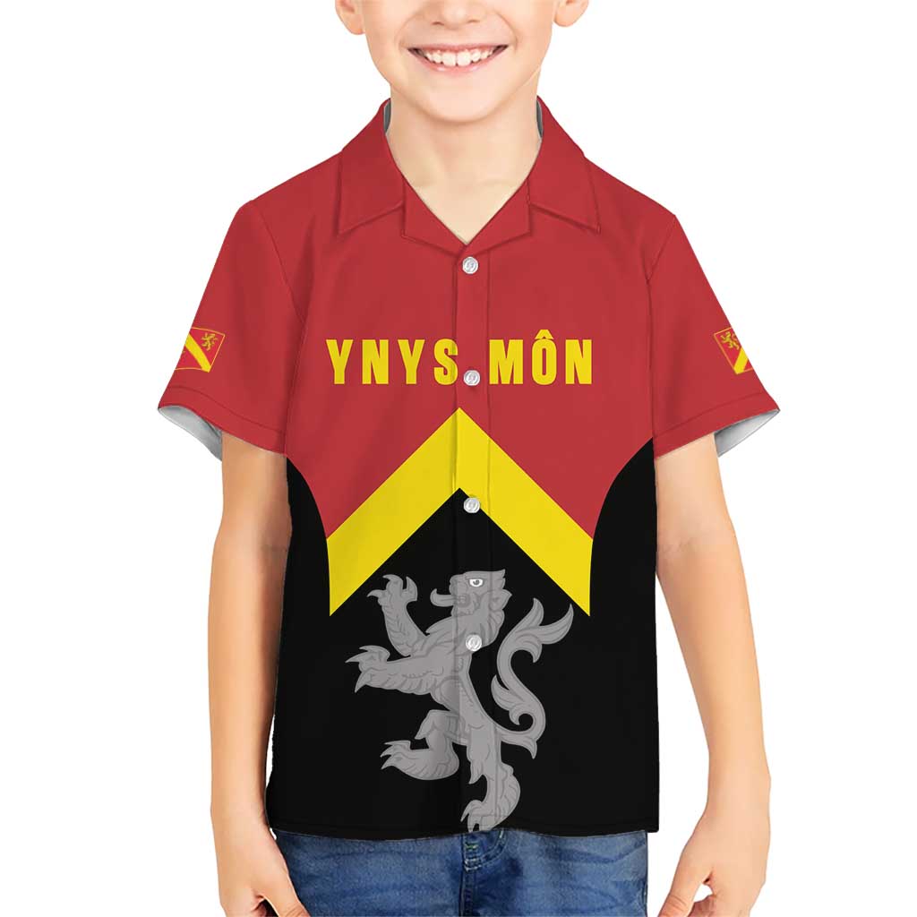 Personalised Anglesey Wales Hawaiian Shirt Ynys Mon Welsh Lion Flag Design - Wonder Print Shop