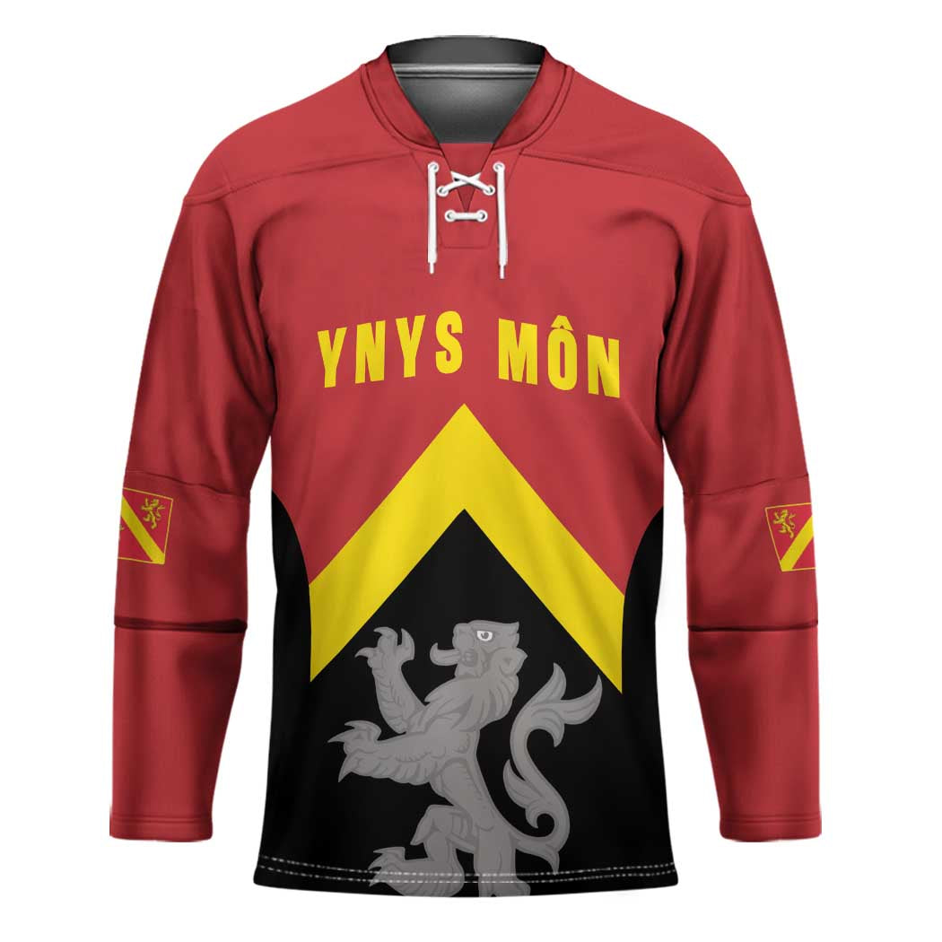 Personalised Anglesey Wales Hockey Jersey Ynys Mon Welsh Lion Flag Design - Wonder Print Shop