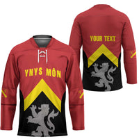 Personalised Anglesey Wales Hockey Jersey Ynys Mon Welsh Lion Flag Design - Wonder Print Shop