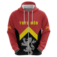 Personalised Anglesey Wales Hoodie Ynys Mon Welsh Lion Flag Design - Wonder Print Shop