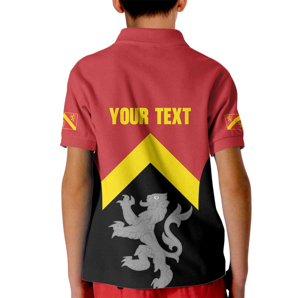Personalised Anglesey Wales Kid Polo Shirt Ynys Mon Welsh Lion Flag Design - Wonder Print Shop