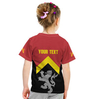 Personalised Anglesey Wales Kid T Shirt Ynys Mon Welsh Lion Flag Design - Wonder Print Shop