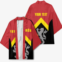 Personalised Anglesey Wales Kimono Ynys Mon Welsh Lion Flag Design - Wonder Print Shop