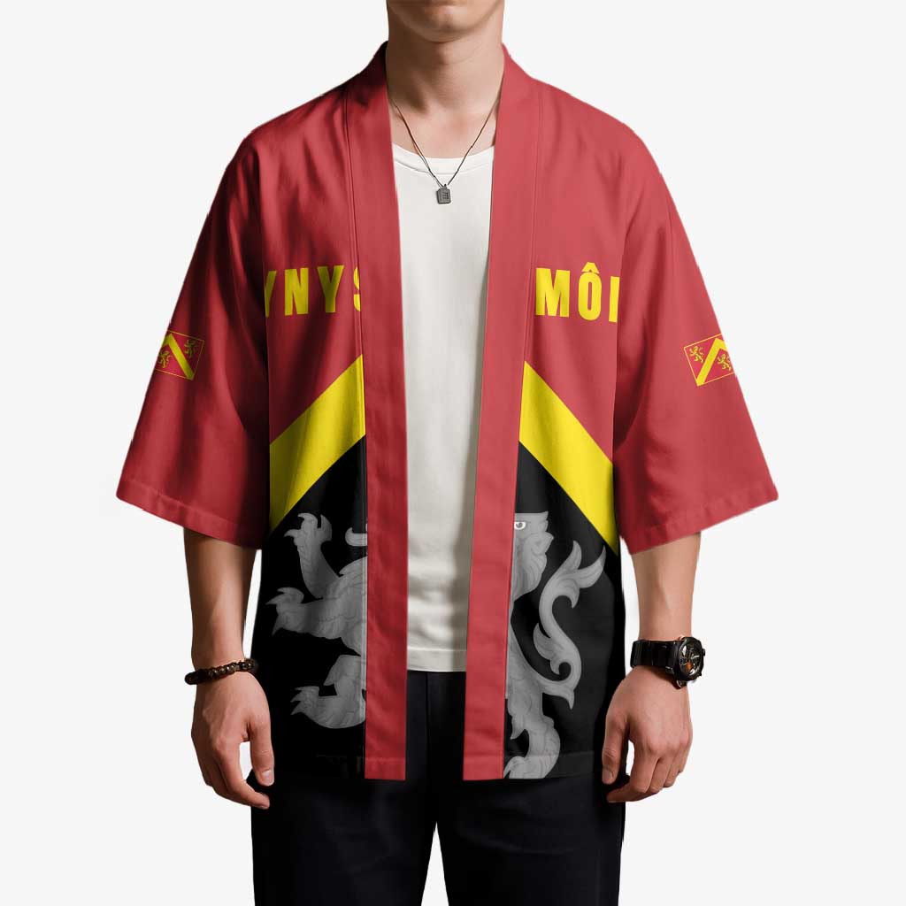 Personalised Anglesey Wales Kimono Ynys Mon Welsh Lion Flag Design - Wonder Print Shop