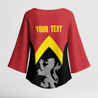 Personalised Anglesey Wales Kimono Sleeve Blouse Ynys Mon Welsh Lion Flag Design - Wonder Print Shop