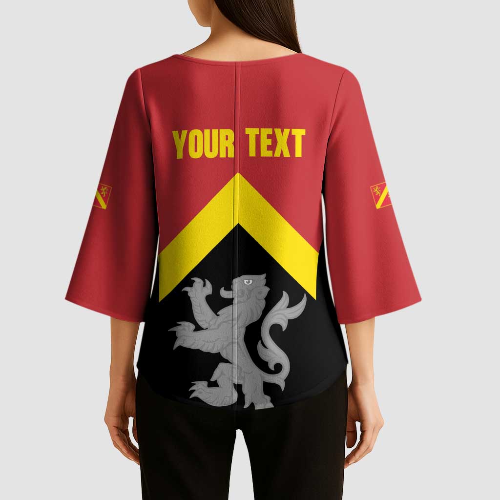 Personalised Anglesey Wales Kimono Sleeve Blouse Ynys Mon Welsh Lion Flag Design - Wonder Print Shop