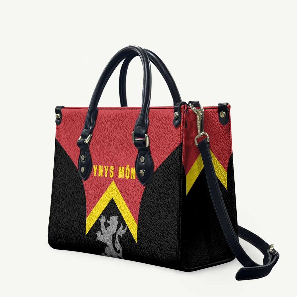 Anglesey Wales Leather Bag Ynys Mon Welsh Lion Flag Design - Wonder Print Shop