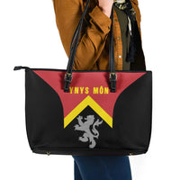 Anglesey Wales Leather Tote Bag Ynys Mon Welsh Lion Flag Design - Wonder Print Shop