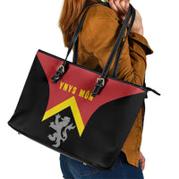 Anglesey Wales Leather Tote Bag Ynys Mon Welsh Lion Flag Design - Wonder Print Shop