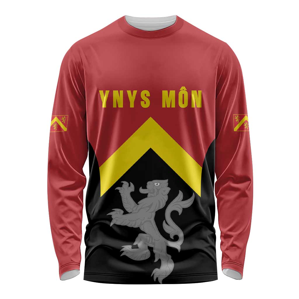 Personalised Anglesey Wales Long Sleeve Shirt Ynys Mon Welsh Lion Flag Design - Wonder Print Shop