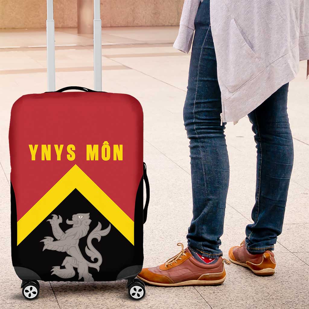 Anglesey Wales Luggage Cover Ynys Mon Welsh Lion Flag Design - Wonder Print Shop