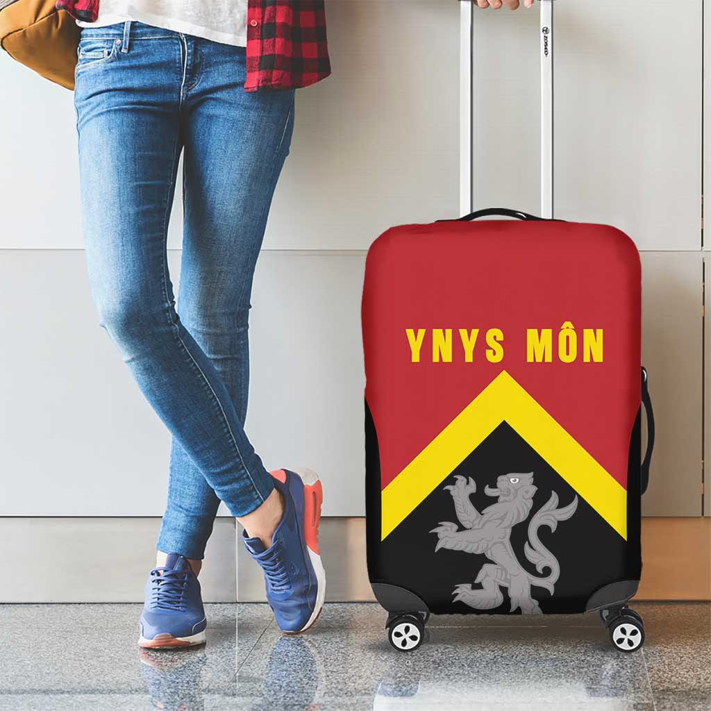 Anglesey Wales Luggage Cover Ynys Mon Welsh Lion Flag Design - Wonder Print Shop