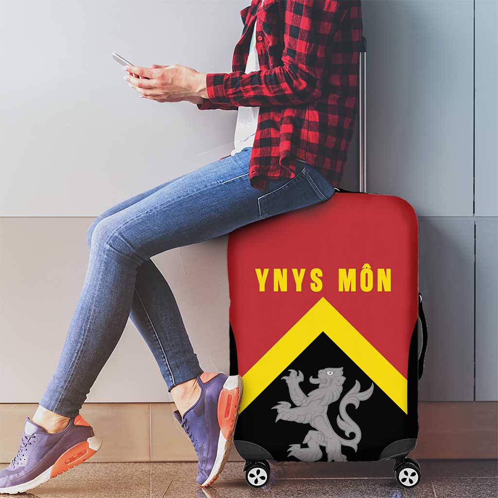 Anglesey Wales Luggage Cover Ynys Mon Welsh Lion Flag Design - Wonder Print Shop