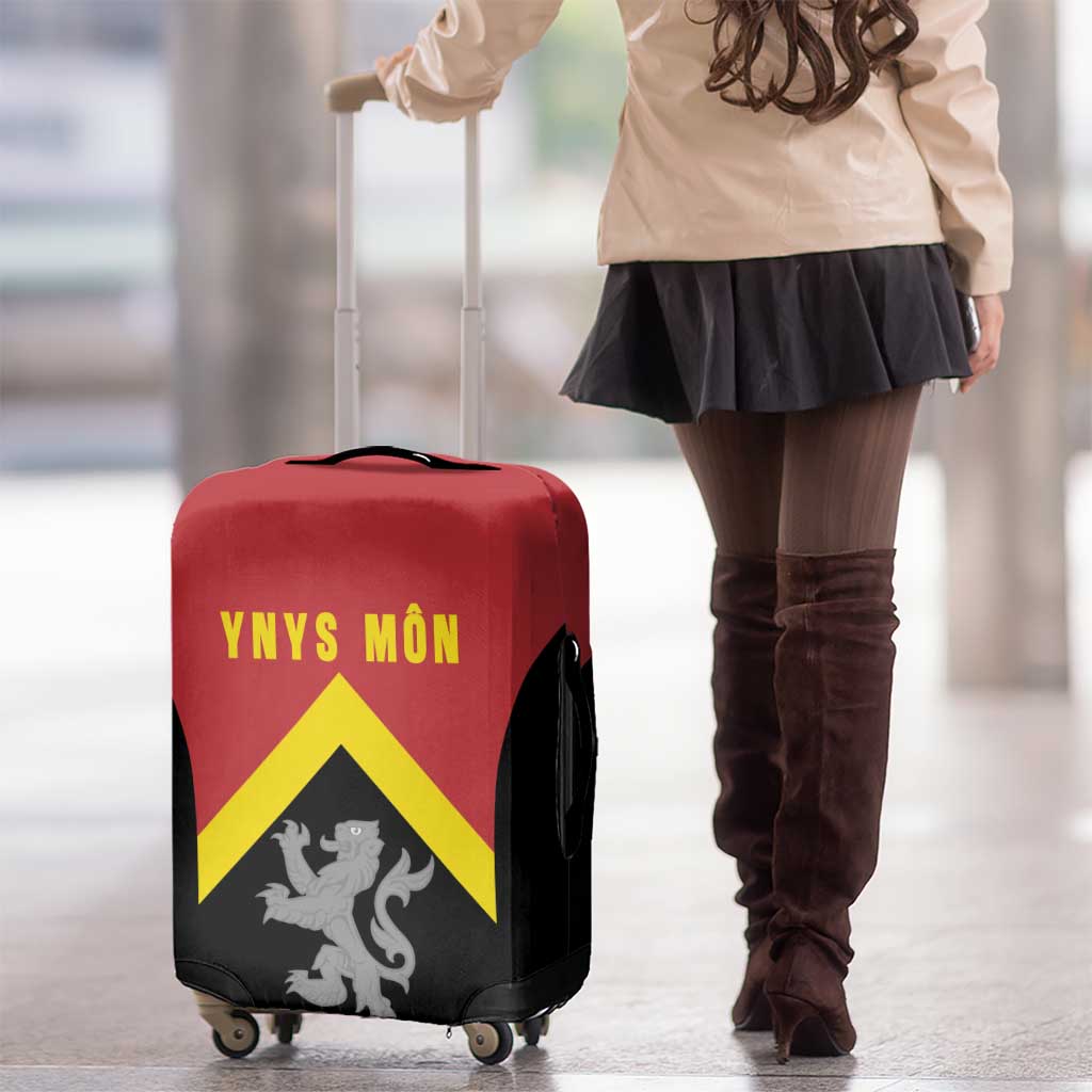 Anglesey Wales Luggage Cover Ynys Mon Welsh Lion Flag Design - Wonder Print Shop