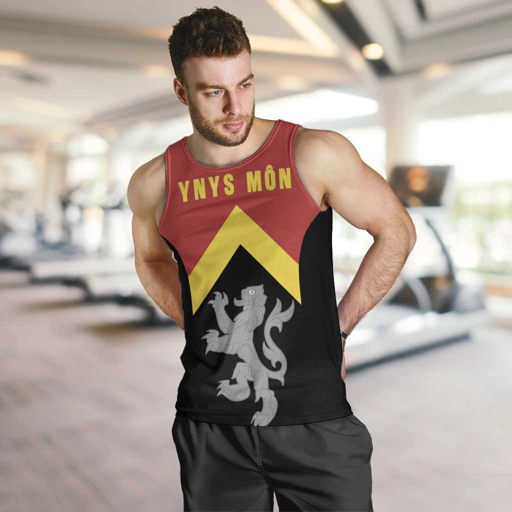 Personalised Anglesey Wales Men Tank Top Ynys Mon Welsh Lion Flag Design - Wonder Print Shop