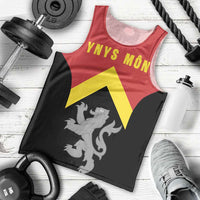 Personalised Anglesey Wales Men Tank Top Ynys Mon Welsh Lion Flag Design - Wonder Print Shop