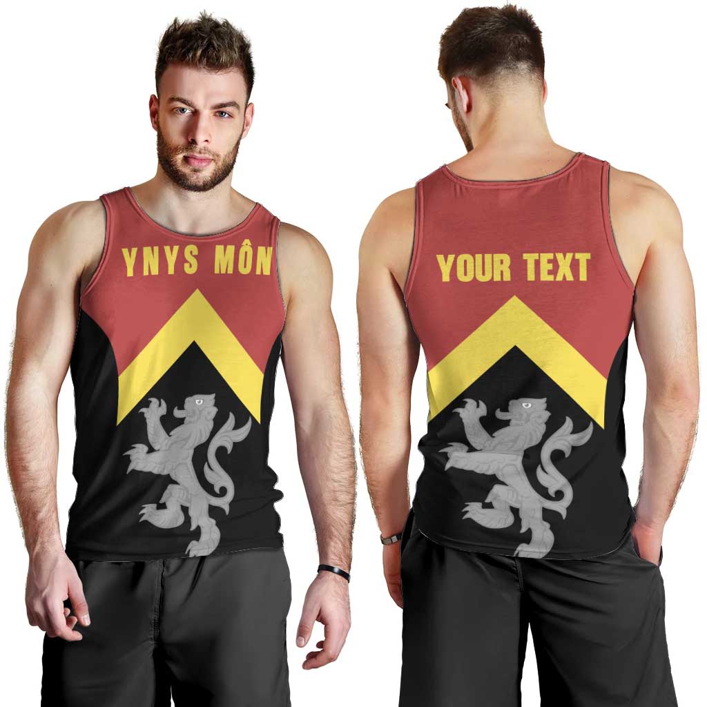 Personalised Anglesey Wales Men Tank Top Ynys Mon Welsh Lion Flag Design - Wonder Print Shop