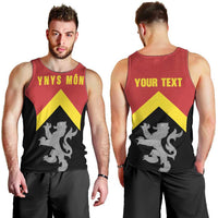 Personalised Anglesey Wales Men Tank Top Ynys Mon Welsh Lion Flag Design - Wonder Print Shop