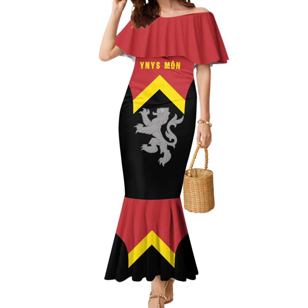 Personalised Anglesey Wales Mermaid Dress Ynys Mon Welsh Lion Flag Design - Wonder Print Shop