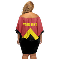Personalised Anglesey Wales Off Shoulder Short Dress Ynys Mon Welsh Lion Flag Design - Wonder Print Shop