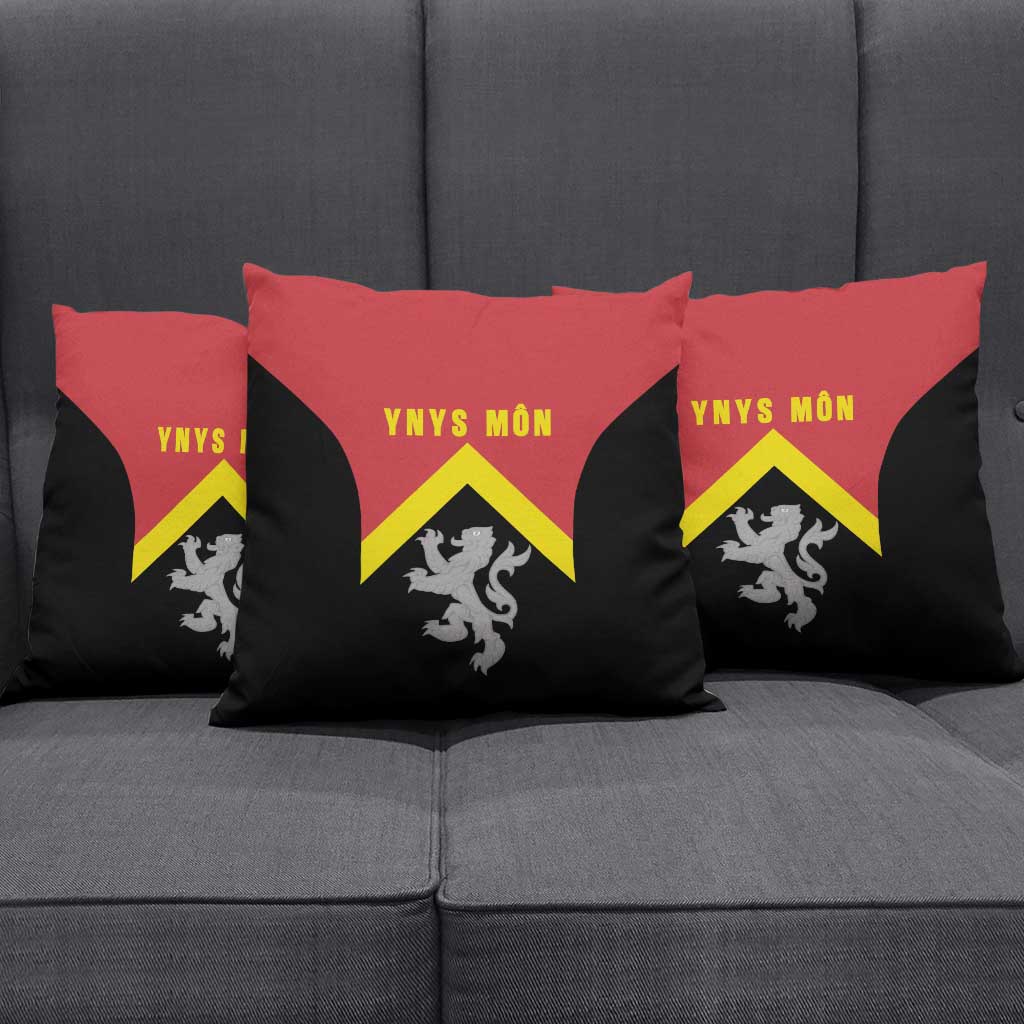 Anglesey Wales Pillow Cover Ynys Mon Welsh Lion Flag Design - Wonder Print Shop