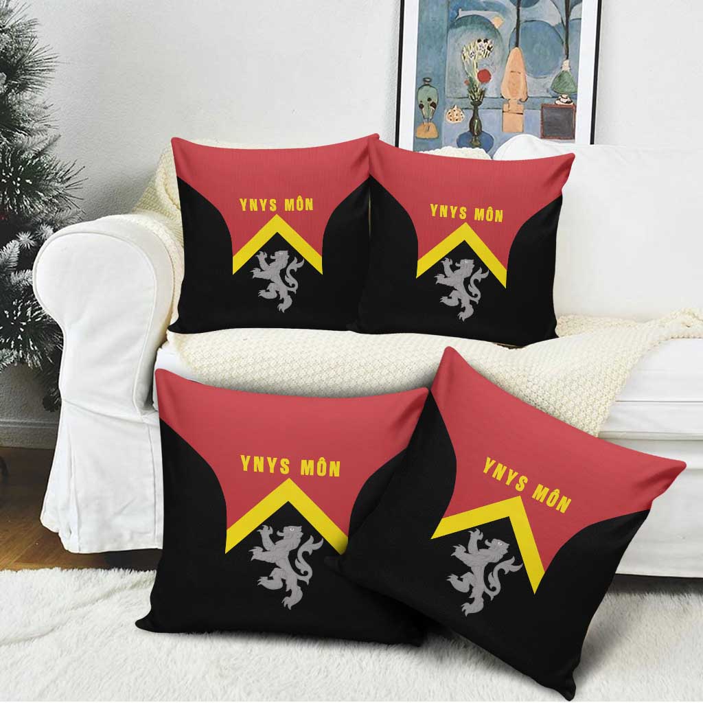 Anglesey Wales Pillow Cover Ynys Mon Welsh Lion Flag Design - Wonder Print Shop