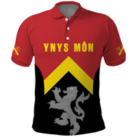 Personalised Anglesey Wales Polo Shirt Ynys Mon Welsh Lion Flag Design - Wonder Print Shop