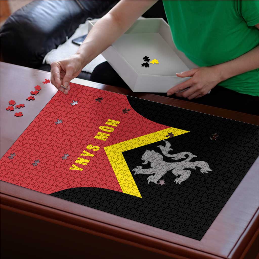 Anglesey Wales Puzzle Ynys Mon Welsh Lion Flag Design - Wonder Print Shop