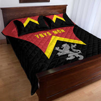 Anglesey Wales Quilt Bed Set Ynys Mon Welsh Lion Flag Design - Wonder Print Shop