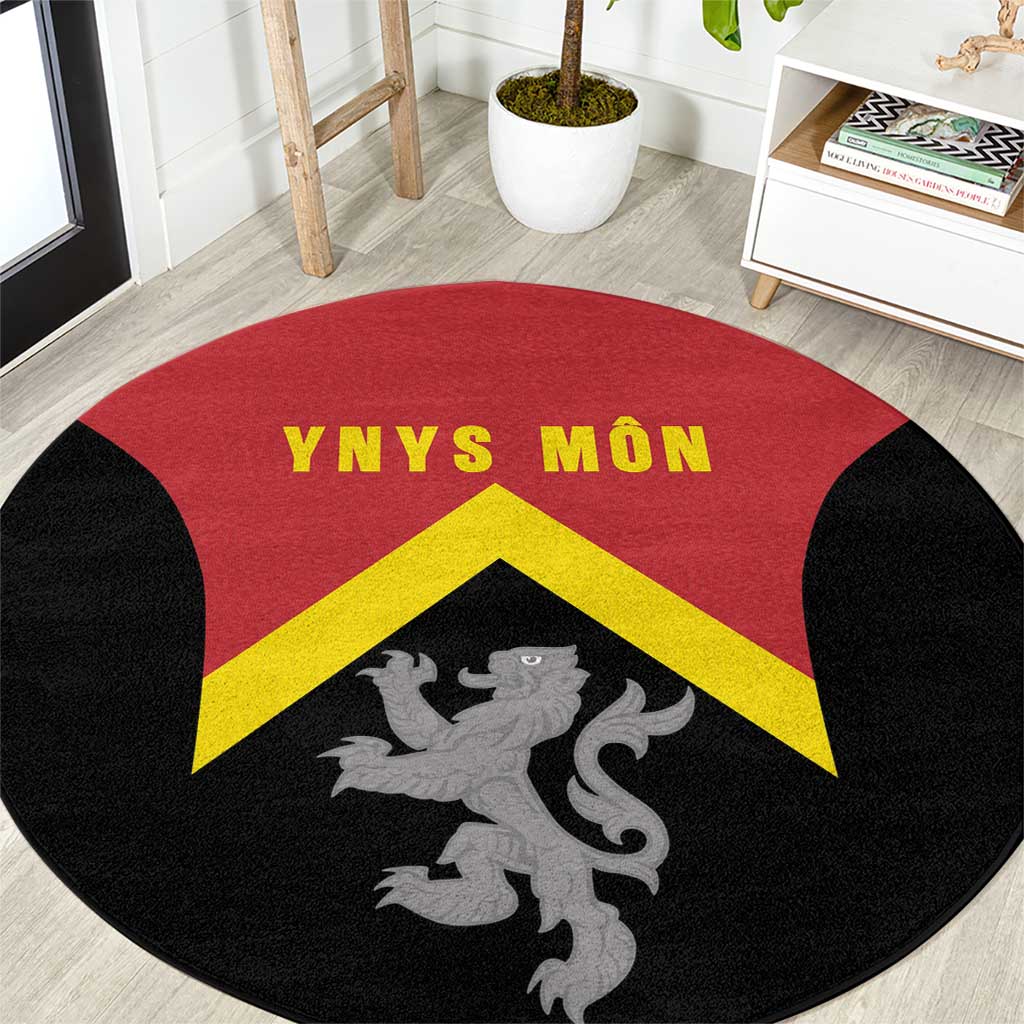 Anglesey Wales Round Carpet Ynys Mon Welsh Lion Flag Design - Wonder Print Shop