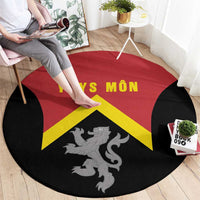 Anglesey Wales Round Carpet Ynys Mon Welsh Lion Flag Design - Wonder Print Shop