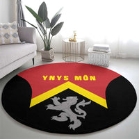 Anglesey Wales Round Carpet Ynys Mon Welsh Lion Flag Design - Wonder Print Shop