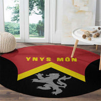 Anglesey Wales Round Carpet Ynys Mon Welsh Lion Flag Design - Wonder Print Shop