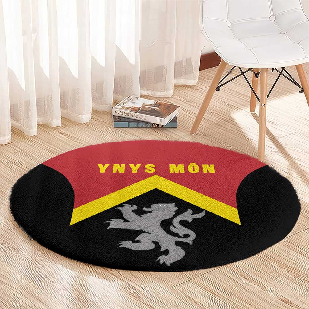 Anglesey Wales Round Carpet Ynys Mon Welsh Lion Flag Design - Wonder Print Shop