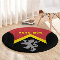 Anglesey Wales Round Carpet Ynys Mon Welsh Lion Flag Design - Wonder Print Shop