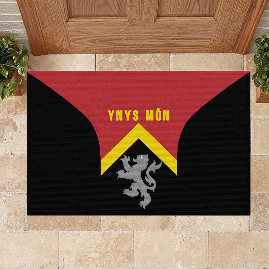 Anglesey Wales Rubber Doormat Ynys Mon Welsh Lion Flag Design - Wonder Print Shop