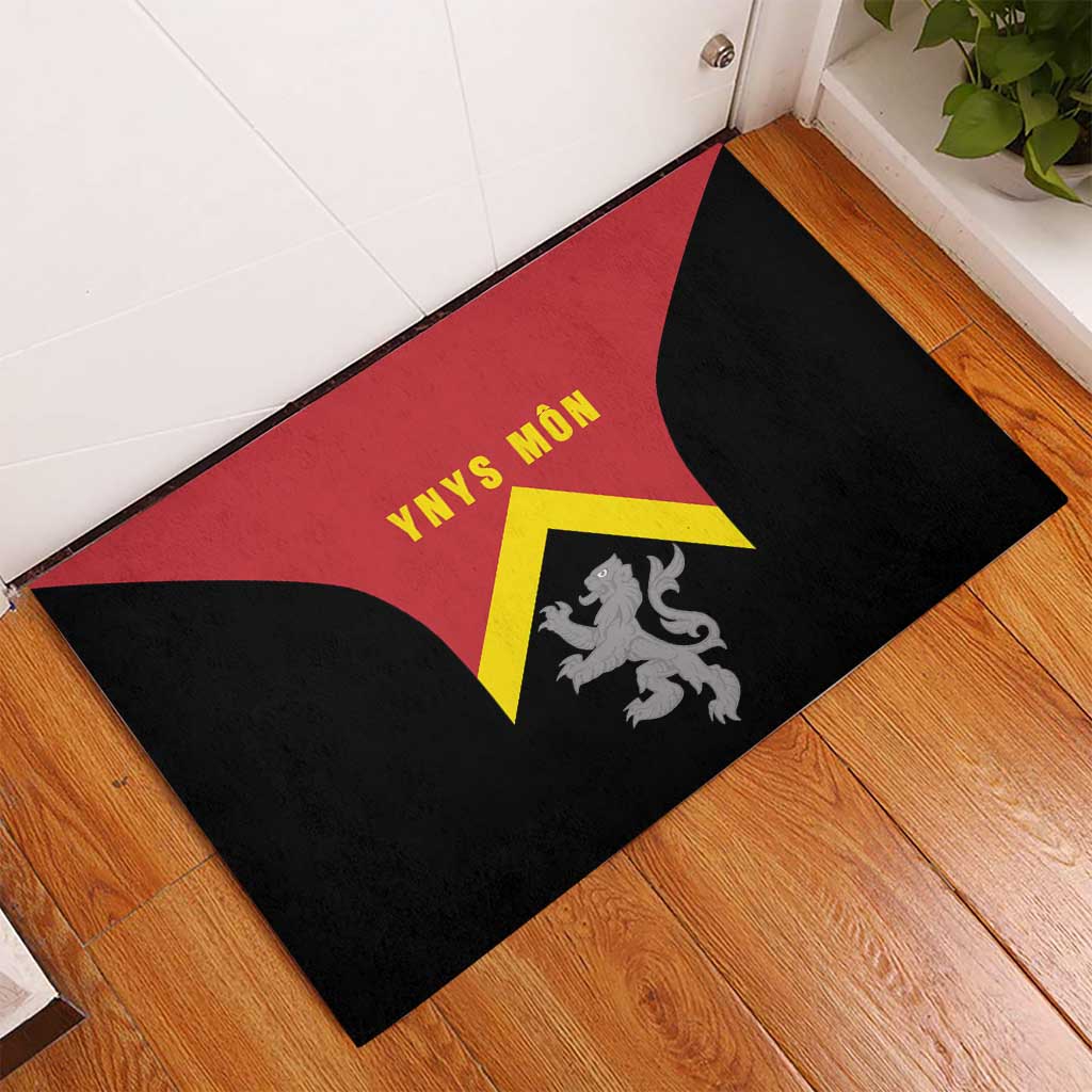 Anglesey Wales Rubber Doormat Ynys Mon Welsh Lion Flag Design - Wonder Print Shop