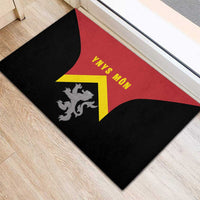 Anglesey Wales Rubber Doormat Ynys Mon Welsh Lion Flag Design - Wonder Print Shop