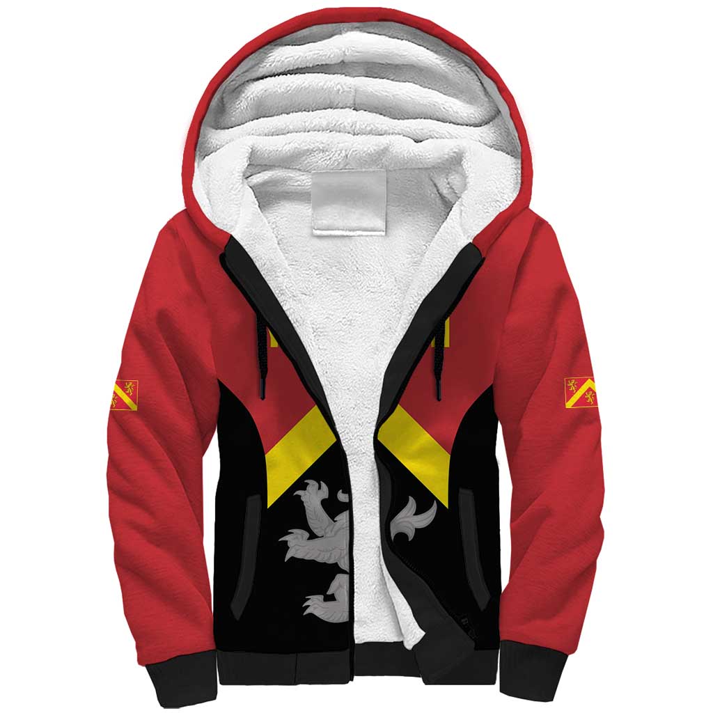 Personalised Anglesey Wales Sherpa Hoodie Ynys Mon Welsh Lion Flag Design - Wonder Print Shop