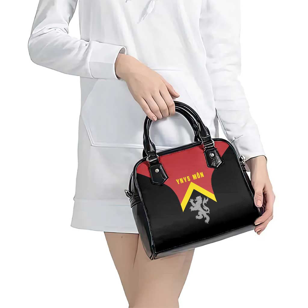 Anglesey Wales Shoulder Handbag Ynys Mon Welsh Lion Flag Design - Wonder Print Shop