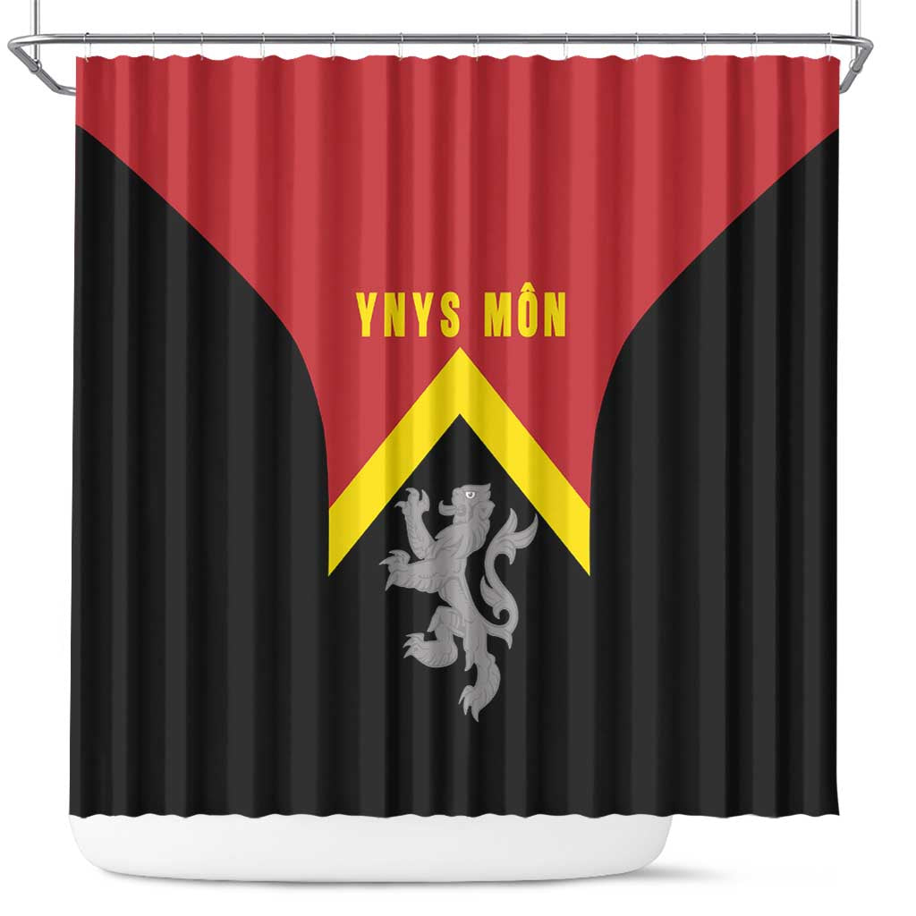 Anglesey Wales Shower Curtain Ynys Mon Welsh Lion Flag Design - Wonder Print Shop