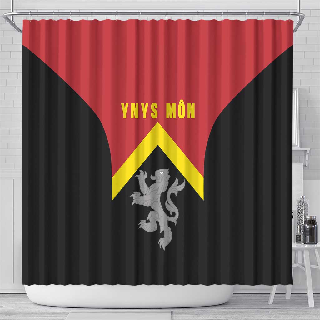 Anglesey Wales Shower Curtain Ynys Mon Welsh Lion Flag Design - Wonder Print Shop