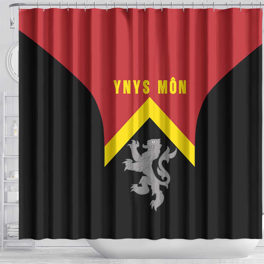 Anglesey Wales Shower Curtain Ynys Mon Welsh Lion Flag Design - Wonder Print Shop