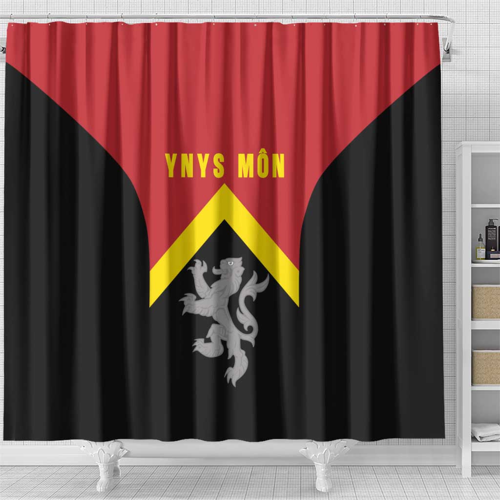 Anglesey Wales Shower Curtain Ynys Mon Welsh Lion Flag Design - Wonder Print Shop