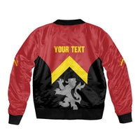 Personalised Anglesey Wales Sleeve Zip Bomber Jacket Ynys Mon Welsh Lion Flag Design - Wonder Print Shop